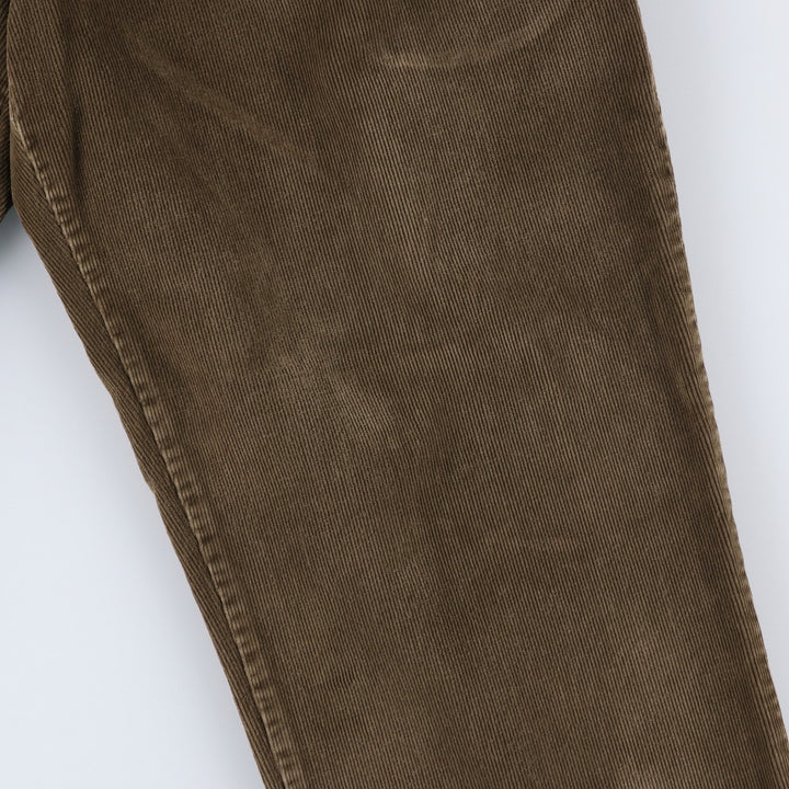 2000'S Dockers Pleated Relaxed Fit Two-Pleat Corduroy Pants, Men's Size W34 (approx.) cotton Khaki type brown Vintage Second Hand