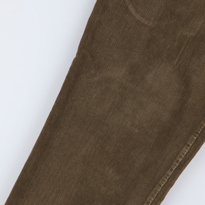 2000'S Dockers Pleated Relaxed Fit Two-Pleat Corduroy Pants, Men's Size W34 (approx.) cotton Khaki type brown Vintage Second Hand