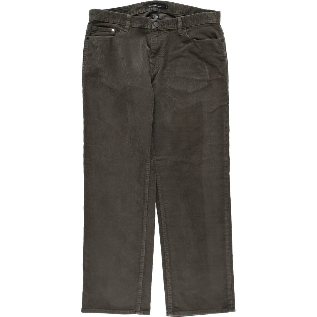 Calvin Klein Jeans corduroy pants, men's size W37 cotton dark green Vintage Second Hand