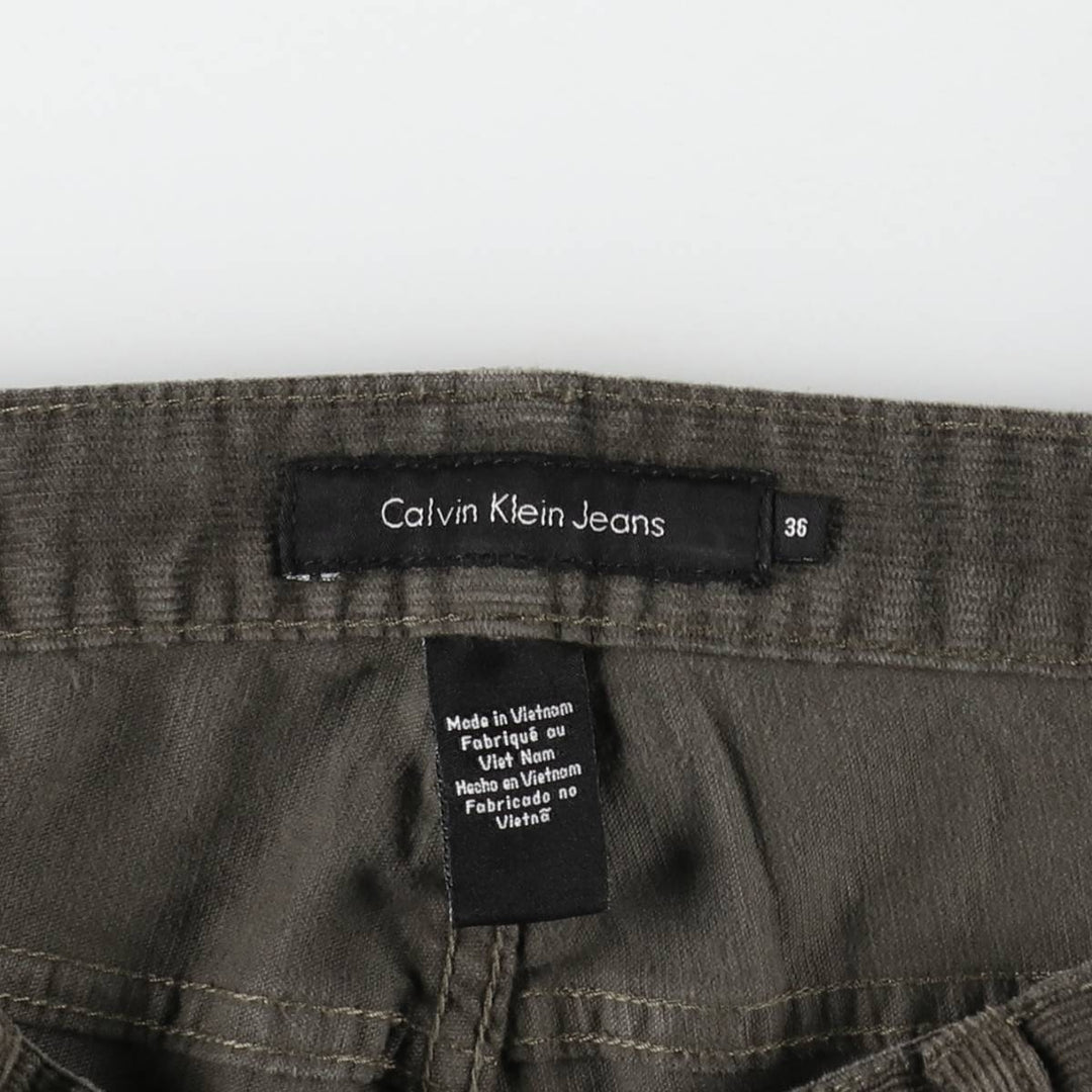 Calvin Klein Jeans corduroy pants, men's size W37 cotton dark green Vintage Second Hand