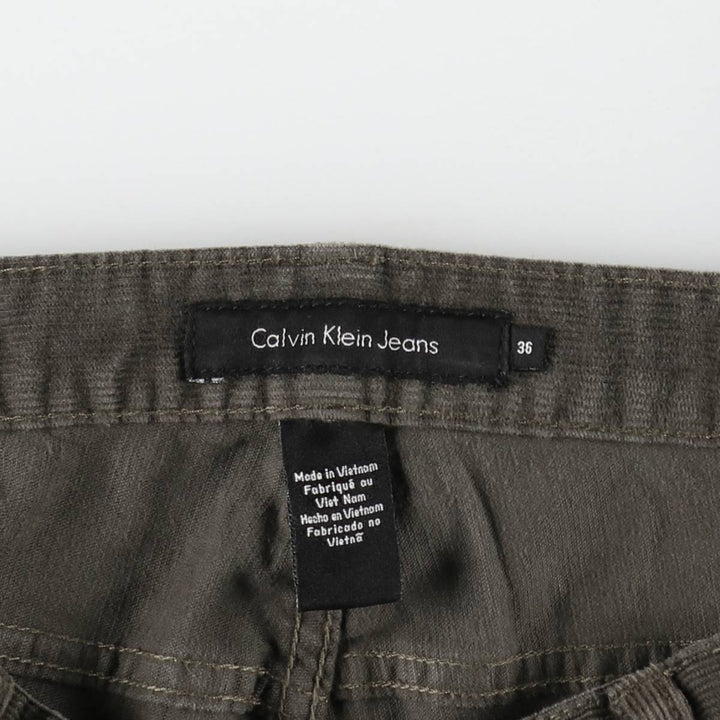 Calvin Klein Jeans corduroy pants, men's size W37 cotton dark green Vintage Second Hand
