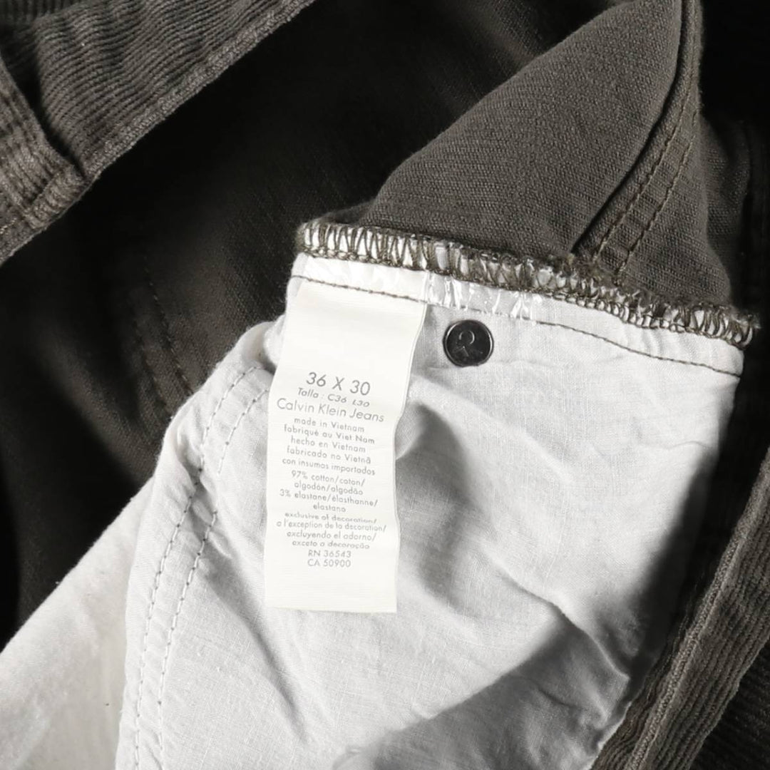 Calvin Klein Jeans corduroy pants, men's size W37 cotton dark green Vintage Second Hand