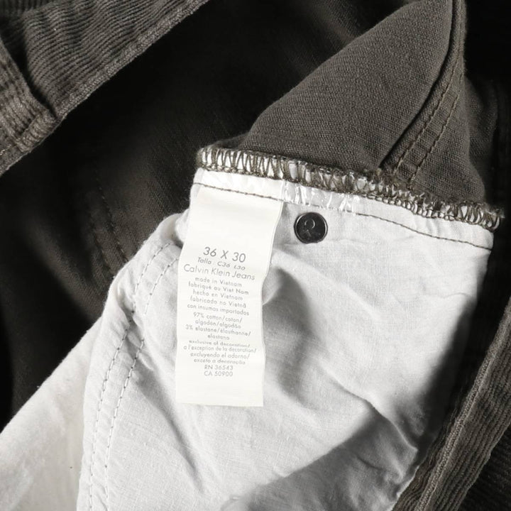 Calvin Klein Jeans corduroy pants, men's size W37 cotton dark green Vintage Second Hand