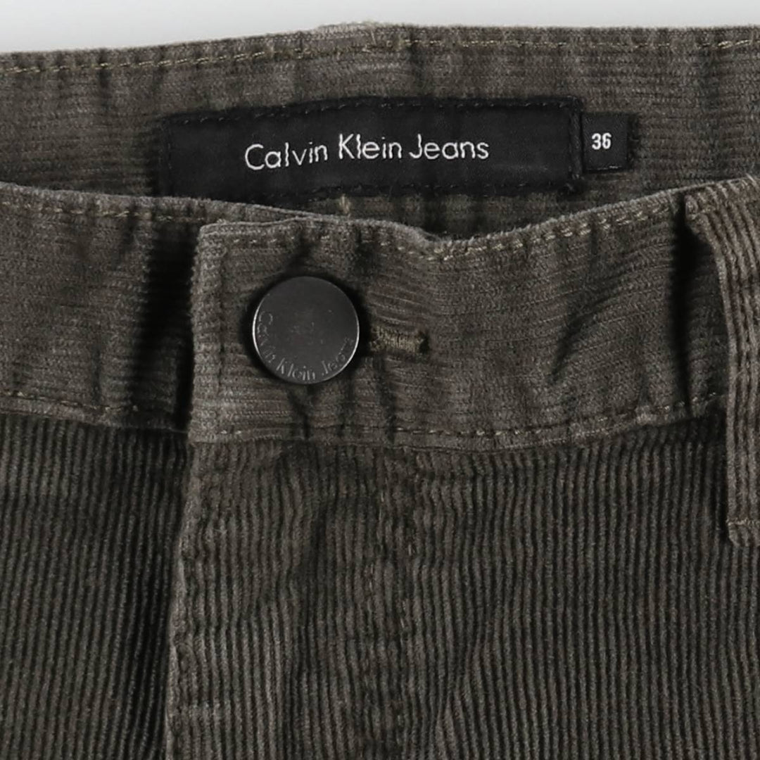 Calvin Klein Jeans corduroy pants, men's size W37 cotton dark green Vintage Second Hand