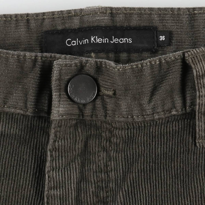 Calvin Klein Jeans corduroy pants, men's size W37 cotton dark green Vintage Second Hand