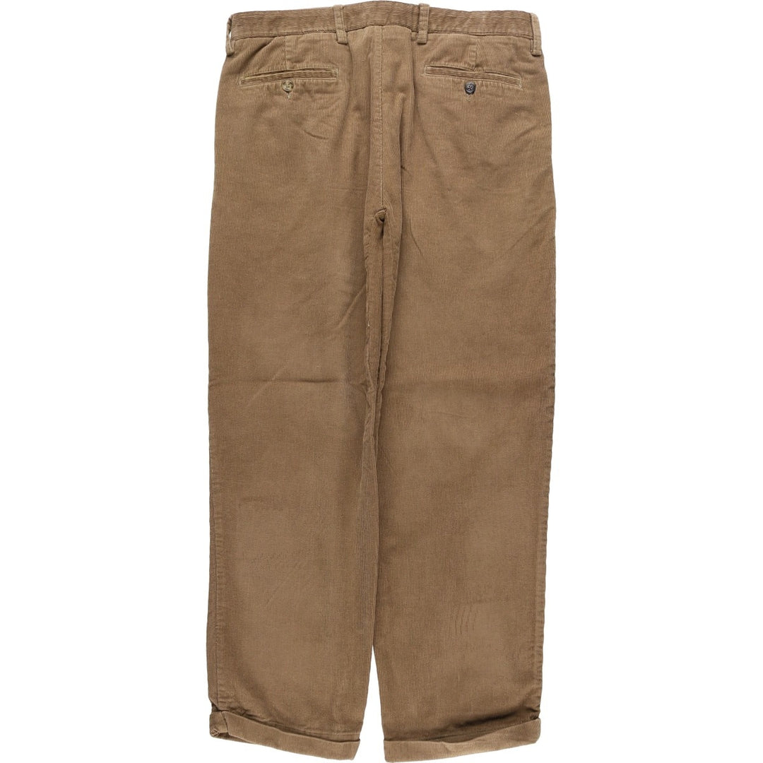 CLUB ROOM Two-pleat Corduroy Pants for Men, Size W34 cotton brown type Vintage Second Hand