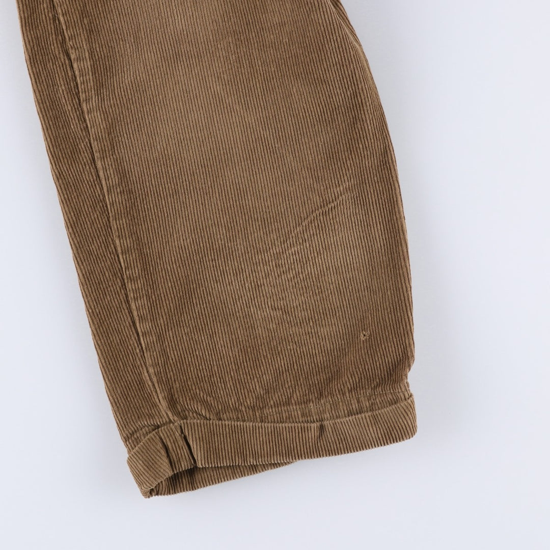 CLUB ROOM Two-pleat Corduroy Pants for Men, Size W34 cotton brown type Vintage Second Hand