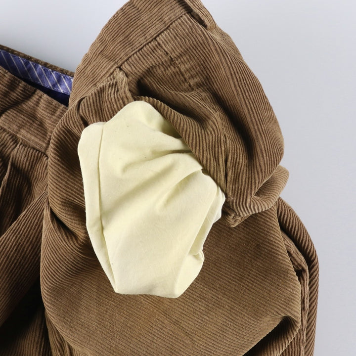 CLUB ROOM Two-pleat Corduroy Pants for Men, Size W34 cotton brown type Vintage Second Hand