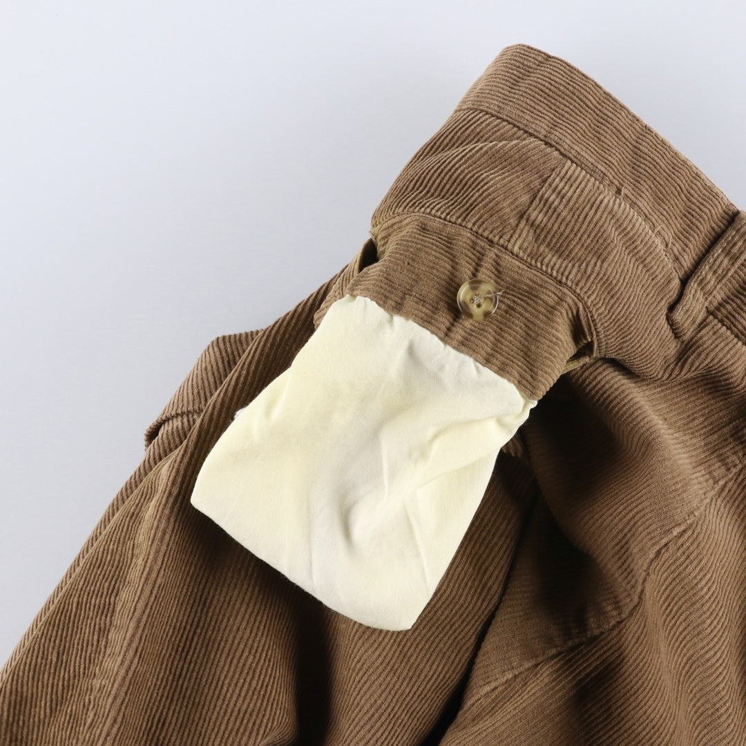 CLUB ROOM Two-pleat Corduroy Pants for Men, Size W34 cotton brown type Vintage Second Hand
