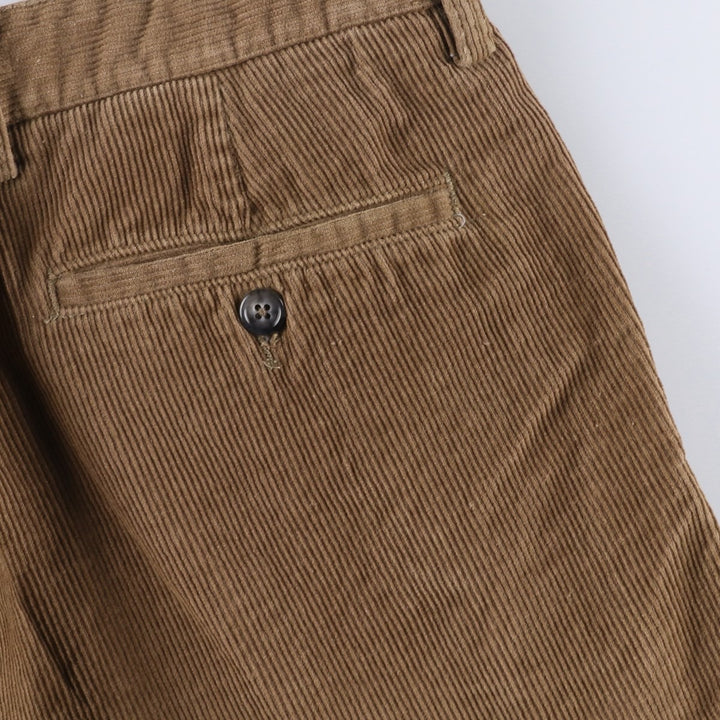 CLUB ROOM Two-pleat Corduroy Pants for Men, Size W34 cotton brown type Vintage Second Hand