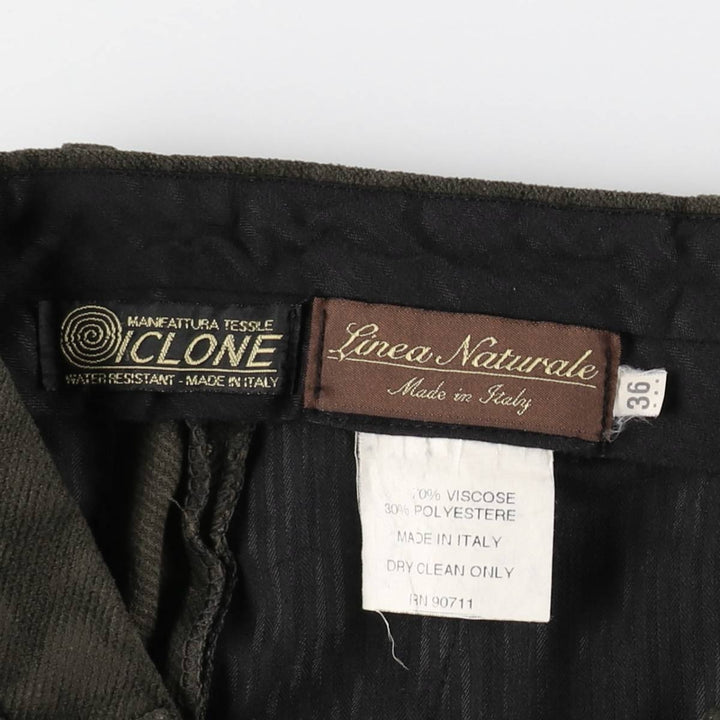 Linea Naturale Corduroy Pants, Made in Italy, Men's Size W36 (approx.), Two Pleats Viscose brown type Vintage Second Hand