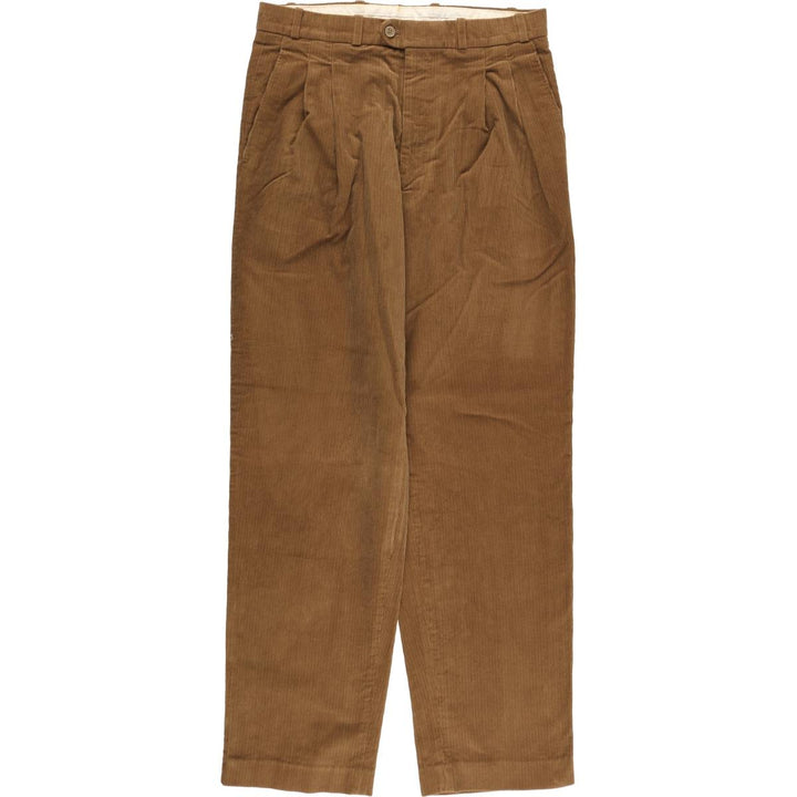 Two-pleat corduroy pants, men's size W32 (approx.) cotton brown type Vintage Second Hand