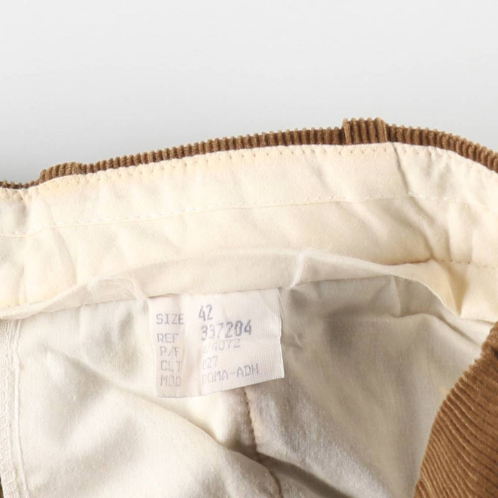 Two-pleat corduroy pants, men's size W32 (approx.) cotton brown type Vintage Second Hand