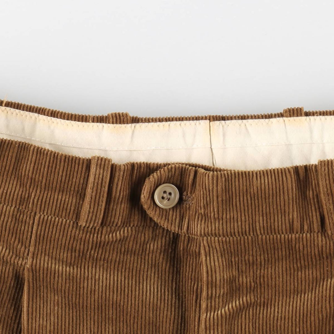 Two-pleat corduroy pants, men's size W32 (approx.) cotton brown type Vintage Second Hand