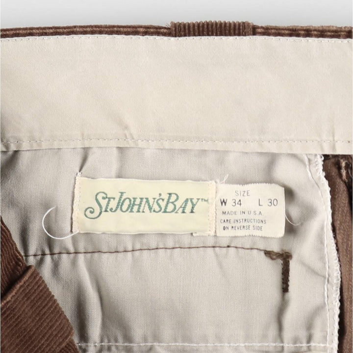 1990'S St. John's Bay corduroy pants, made in USA, men's size W33 equivalent, vintage. unclear brown type Vintage Second Hand