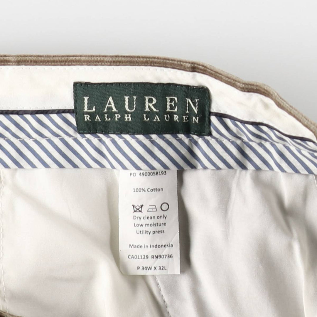 Ralph Lauren LAUREN Lauren Corduroy Pants Men's W34 equivalent cotton brown type Vintage Second Hand