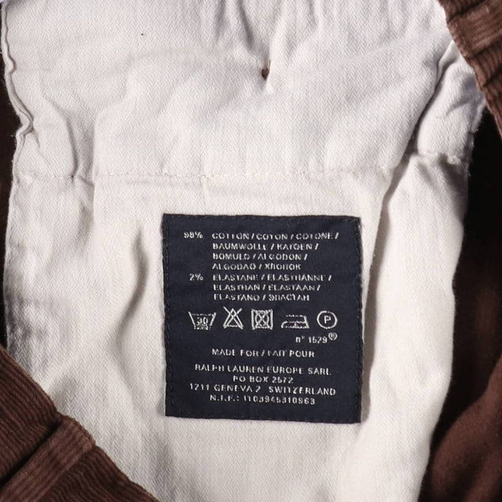 Ralph Lauren POLO by Ralph Lauren Fine European Tailoring Corduroy Pants, Men's W35 (approx.) cotton brown type Vintage Second Hand