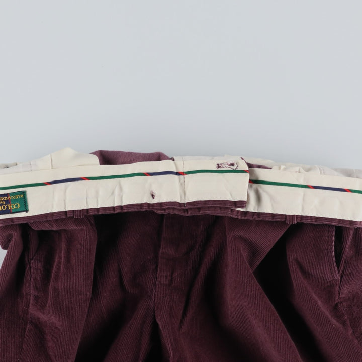 ALEXANDER JULIAN COLOURS Two-Pleat Corduroy Pants, Men's Size W34 (approx.), Vintage unclear purple type Vintage Second Hand