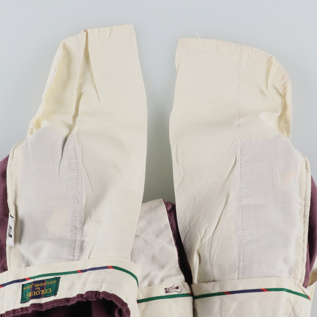 ALEXANDER JULIAN COLOURS Two-Pleat Corduroy Pants, Men's Size W34 (approx.), Vintage unclear purple type Vintage Second Hand