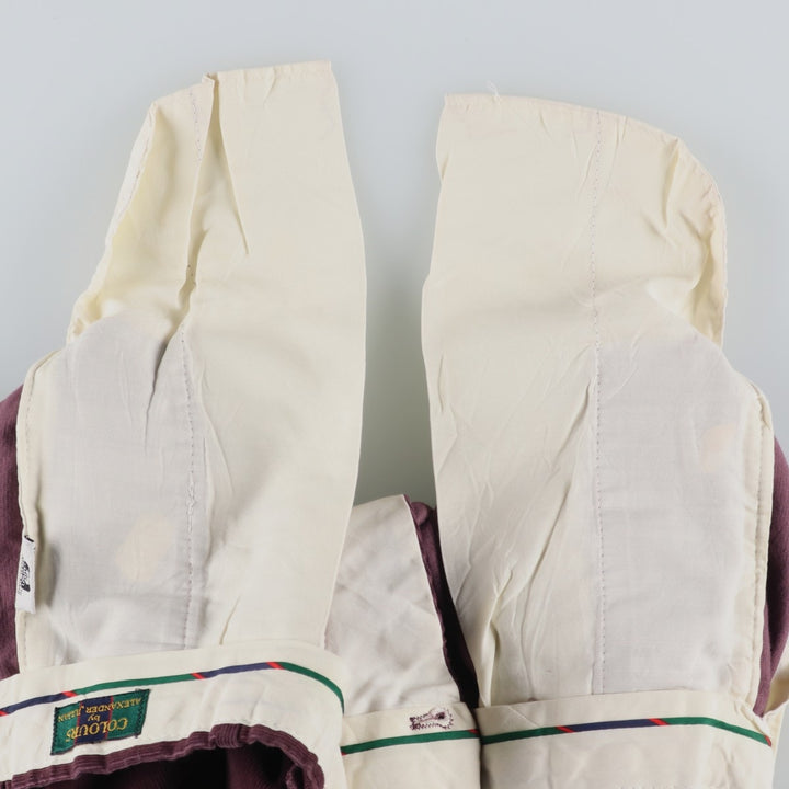ALEXANDER JULIAN COLOURS Two-Pleat Corduroy Pants, Men's Size W34 (approx.), Vintage unclear purple type Vintage Second Hand
