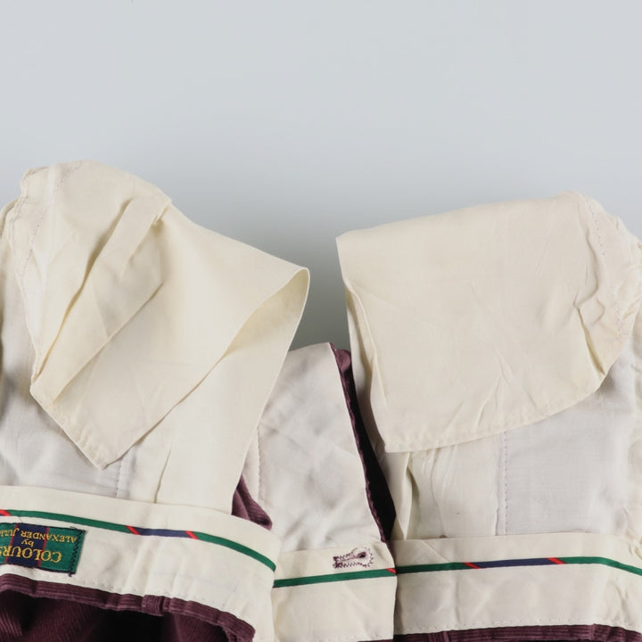 ALEXANDER JULIAN COLOURS Two-Pleat Corduroy Pants, Men's Size W34 (approx.), Vintage unclear purple type Vintage Second Hand