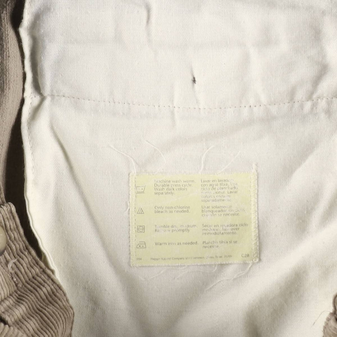 Haggar Corduroy Pants for Men, W34 cotton Beige type Vintage Second Hand