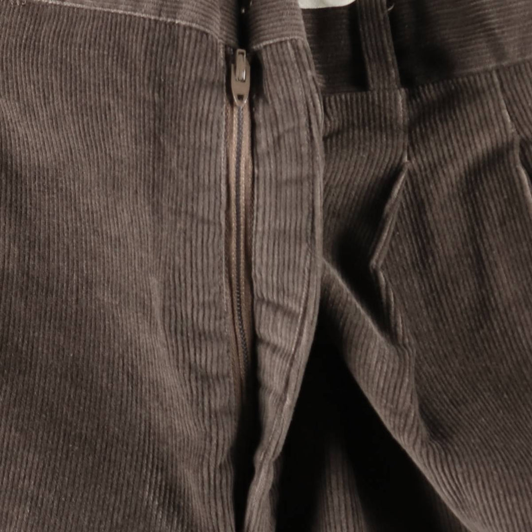 1980'S Saturday's Two-Pleat Corduroy Pants, Made in USA, Men's Size W33 (approx.), Vintage unclear brown type Vintage Second Hand