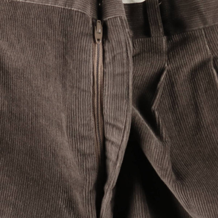 1980'S Saturday's Two-Pleat Corduroy Pants, Made in USA, Men's Size W33 (approx.), Vintage unclear brown type Vintage Second Hand