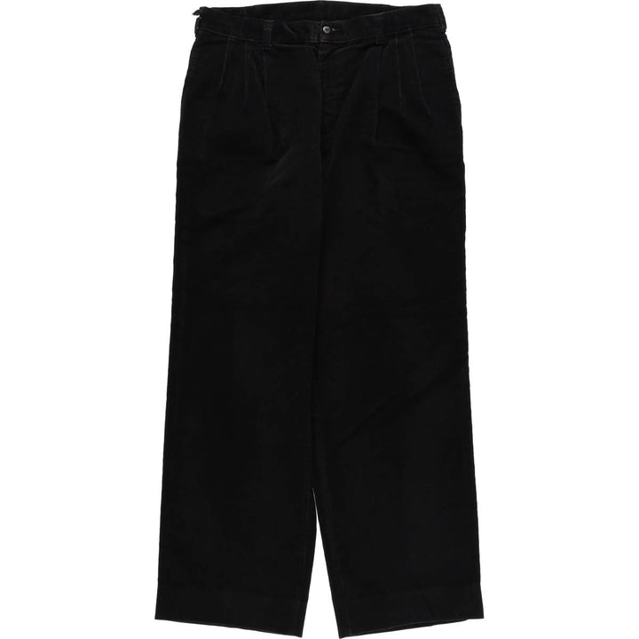 HENRY GRETHEL Two-Pleat Corduroy Pants, Men's Size W33 (approx.) unclear black type Vintage Second Hand