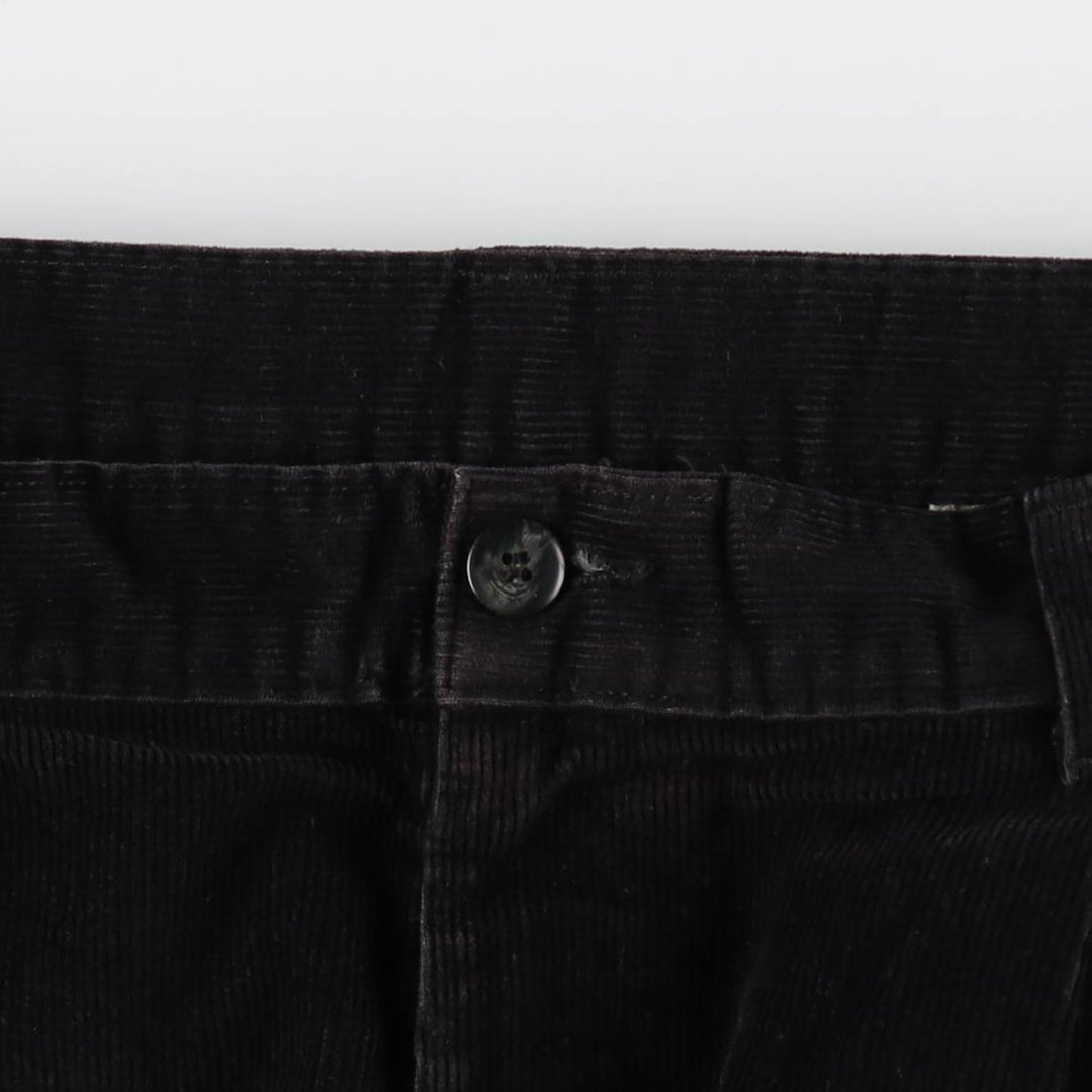 HENRY GRETHEL Two-Pleat Corduroy Pants, Men's Size W33 (approx.) unclear black type Vintage Second Hand
