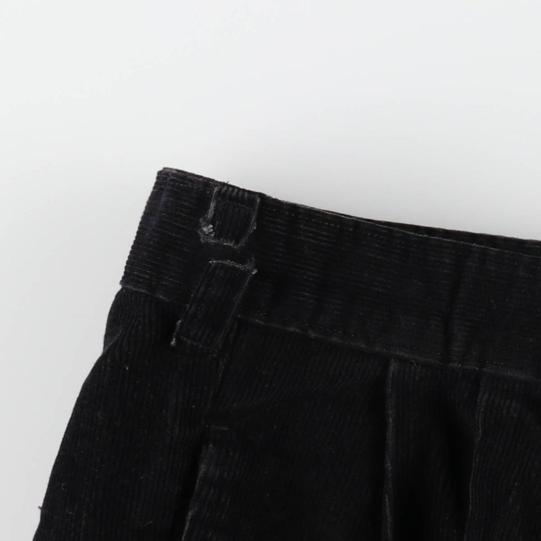 HENRY GRETHEL Two-Pleat Corduroy Pants, Men's Size W33 (approx.) unclear black type Vintage Second Hand
