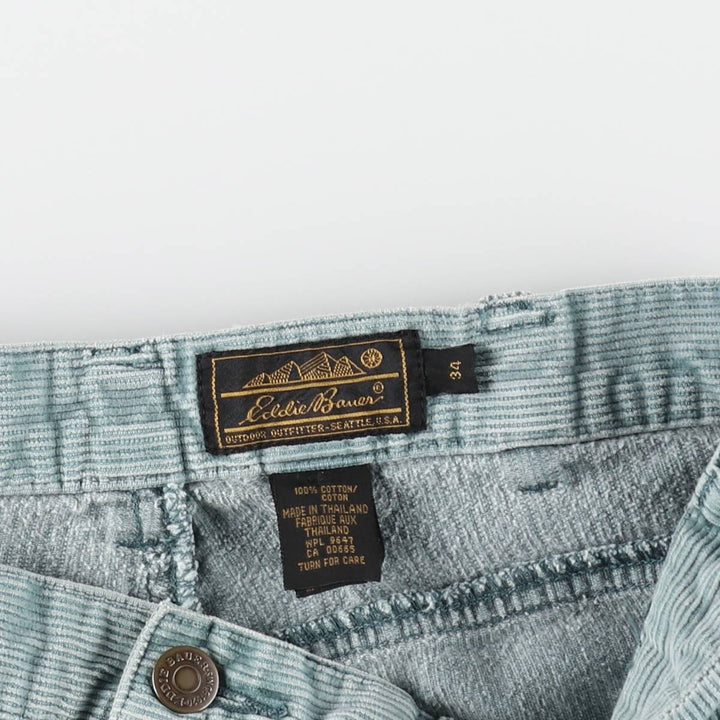80s-90'S Eddie Bauer Black Tag Corduroy Pants, Men's Size W33 (approx.), Vintage cotton green type Vintage Second Hand