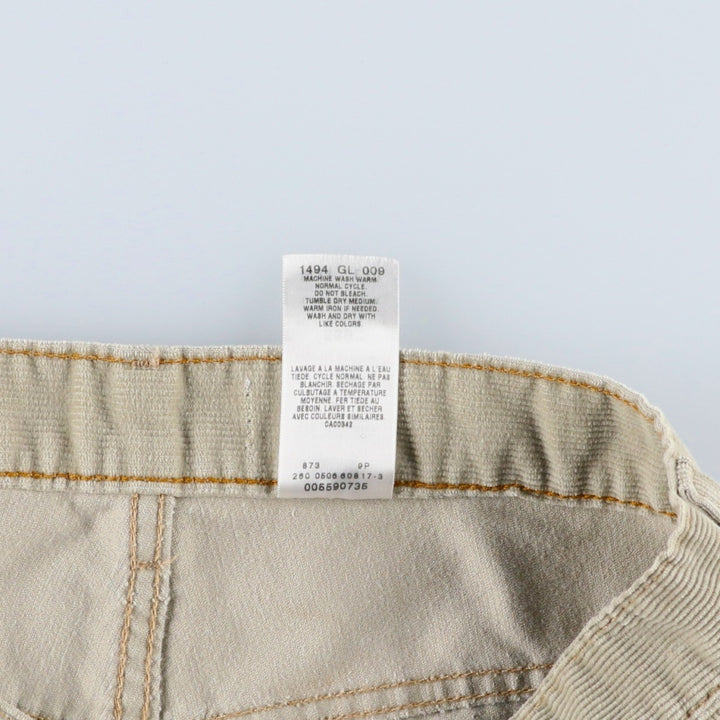 Levi's 559 Relaxed Straight Corduroy Pants, Men's Size W34 (approx.) cotton ivory Vintage Second Hand