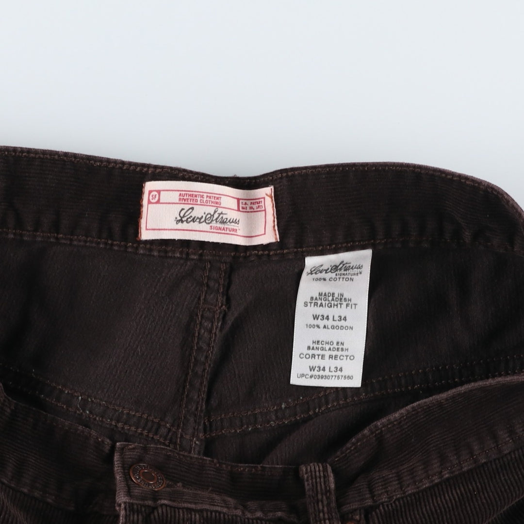 Levi's Levi Strauss Signature Straight Fit Corduroy Pants, Men's W36 (approx.) cotton brown type Vintage Second Hand