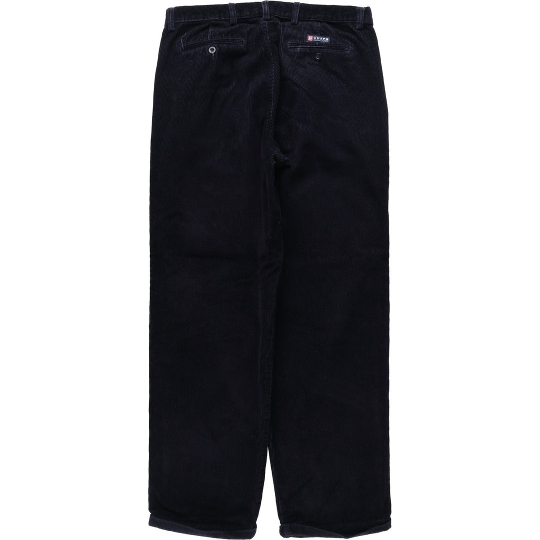 Ralph Lauren Chaps Two-pleat Corduroy Pants Men's Size 36 cotton navy blue type Vintage Second Hand