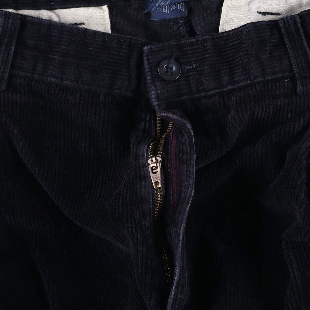 Ralph Lauren Chaps Two-pleat Corduroy Pants Men's Size 36 cotton navy blue type Vintage Second Hand