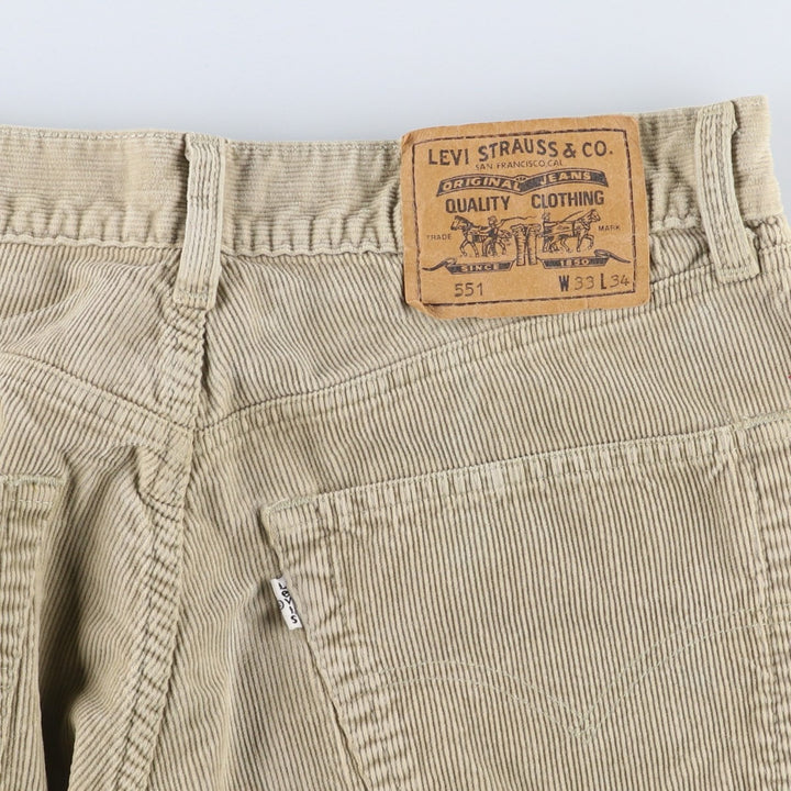1990'S Levi's 551-6923 Corduroy Pants, Men's Size W31 (approx.), Vintage cotton Beige type Vintage Second Hand