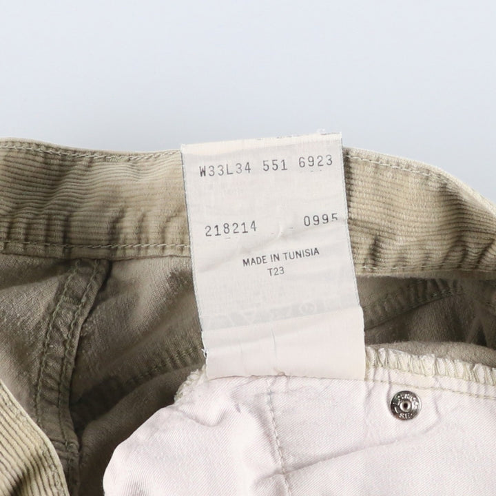 1990'S Levi's 551-6923 Corduroy Pants, Men's Size W31 (approx.), Vintage cotton Beige type Vintage Second Hand
