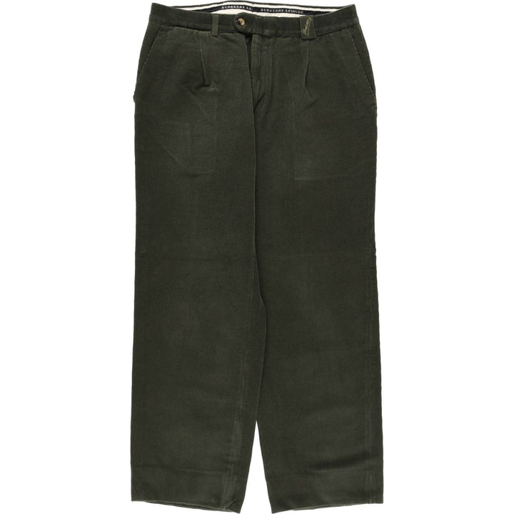 Burberry's BURBERRY LONDON one-tuck corduroy pants, men's size W33 (approx.) cotton green type Vintage Second Hand
