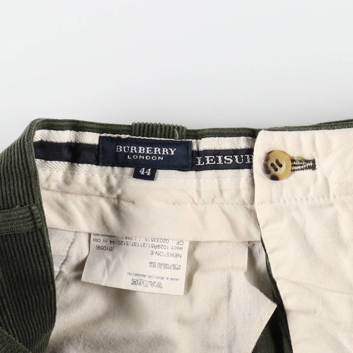 Burberry's BURBERRY LONDON one-tuck corduroy pants, men's size W33 (approx.) cotton green type Vintage Second Hand