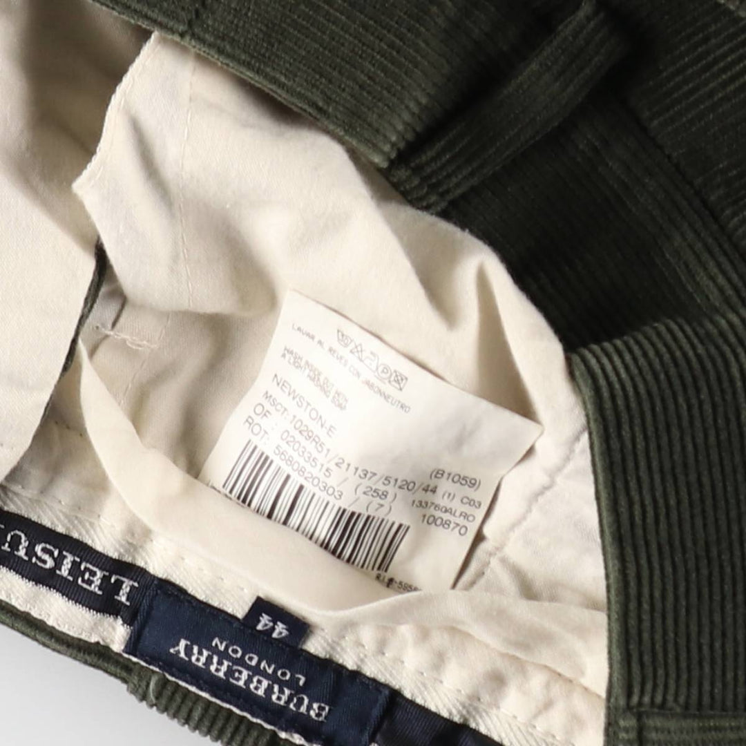 Burberry's BURBERRY LONDON one-tuck corduroy pants, men's size W33 (approx.) cotton green type Vintage Second Hand