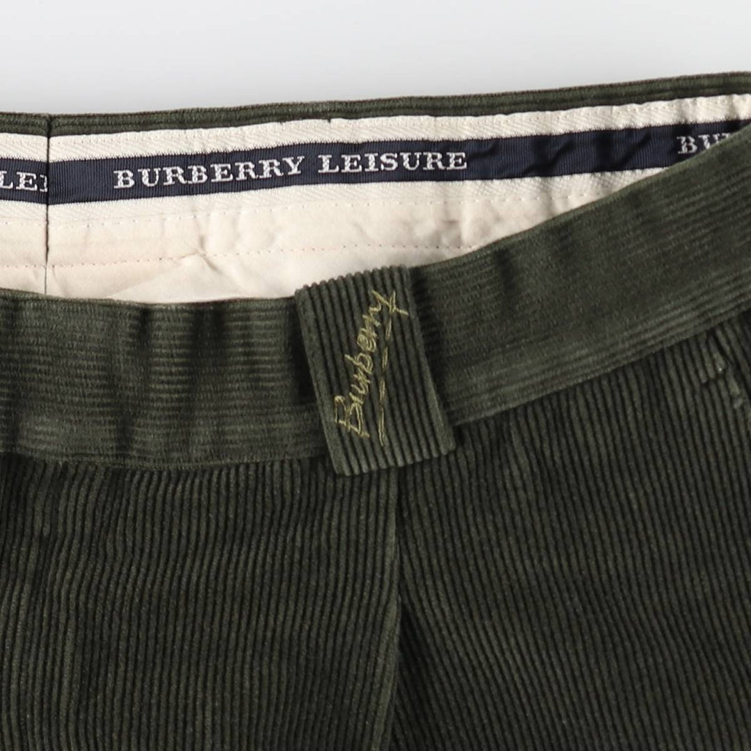 Burberry's BURBERRY LONDON one-tuck corduroy pants, men's size W33 (approx.) cotton green type Vintage Second Hand