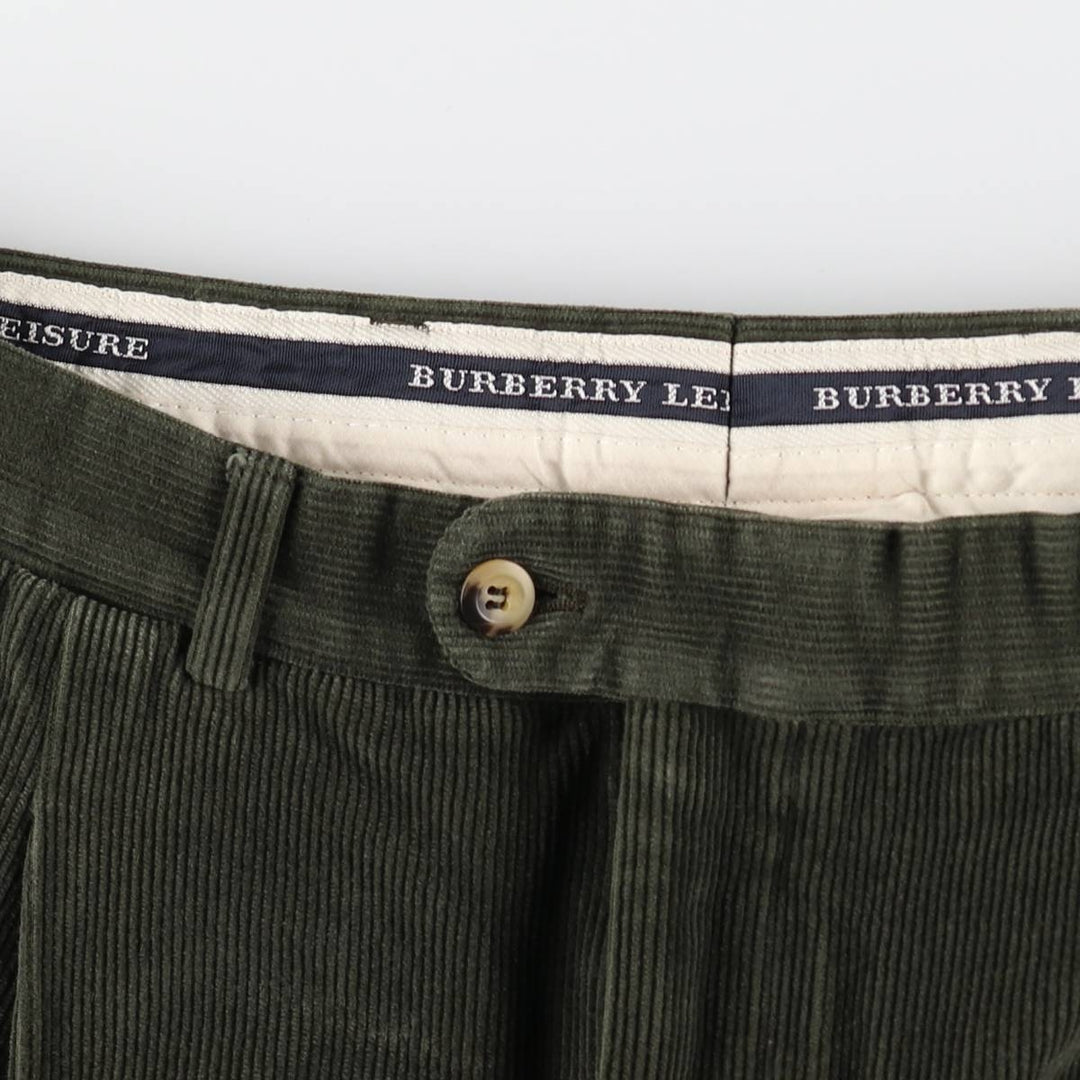 Burberry's BURBERRY LONDON one-tuck corduroy pants, men's size W33 (approx.) cotton green type Vintage Second Hand