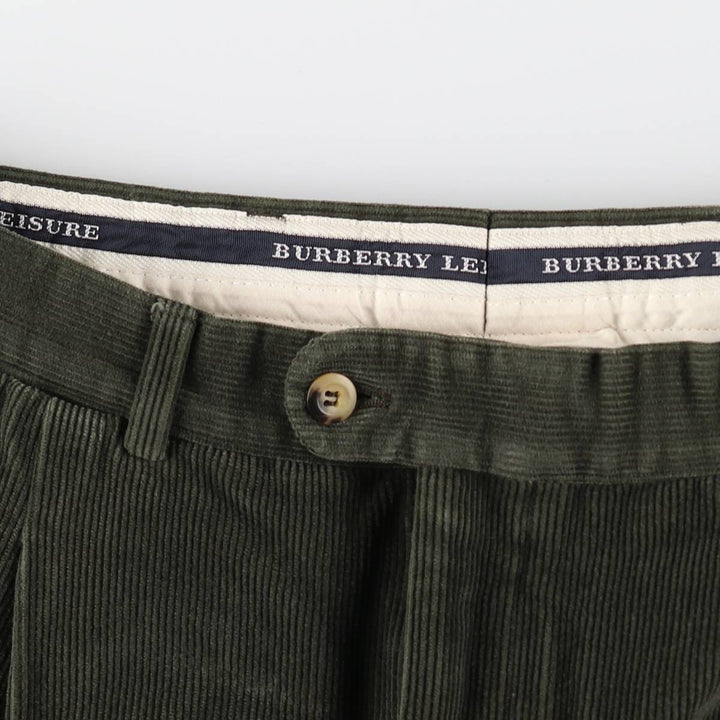 Burberry's BURBERRY LONDON one-tuck corduroy pants, men's size W33 (approx.) cotton green type Vintage Second Hand