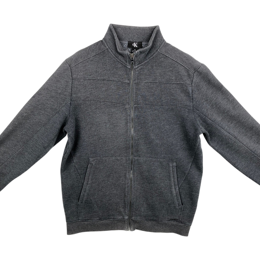 Vintage 90s-00'S Calvin Klein full-zip sweatshirt, size M, men's cotton gray type Vintage Second Hand