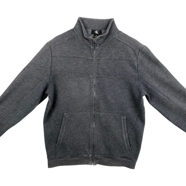 Vintage 90s-00'S Calvin Klein full-zip sweatshirt, size M, men's cotton gray type Vintage Second Hand
