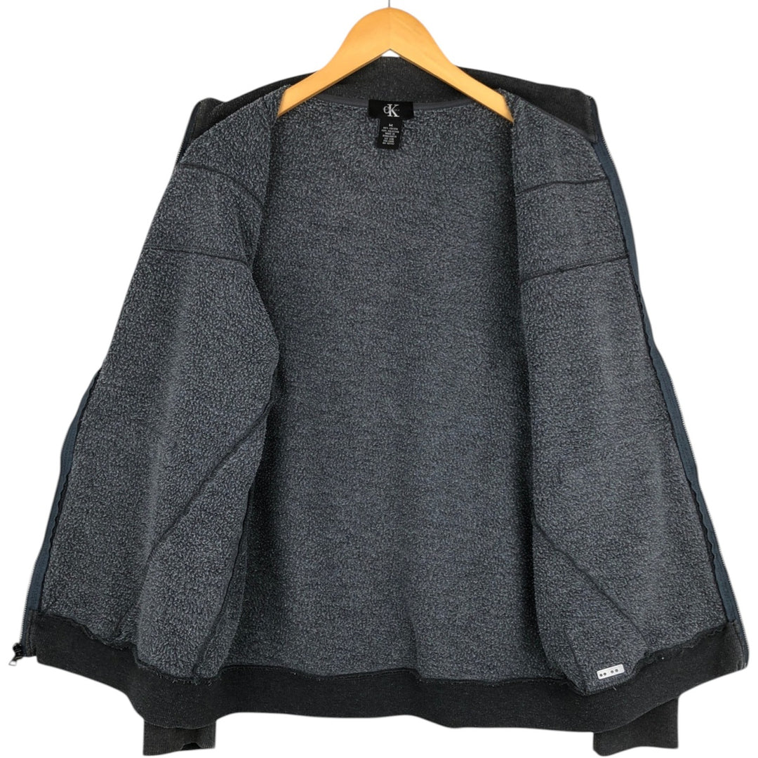 Vintage 90s-00'S Calvin Klein full-zip sweatshirt, size M, men's cotton gray type Vintage Second Hand