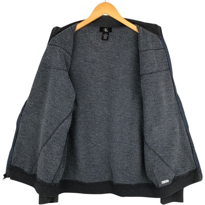Vintage 90s-00'S Calvin Klein full-zip sweatshirt, size M, men's cotton gray type Vintage Second Hand