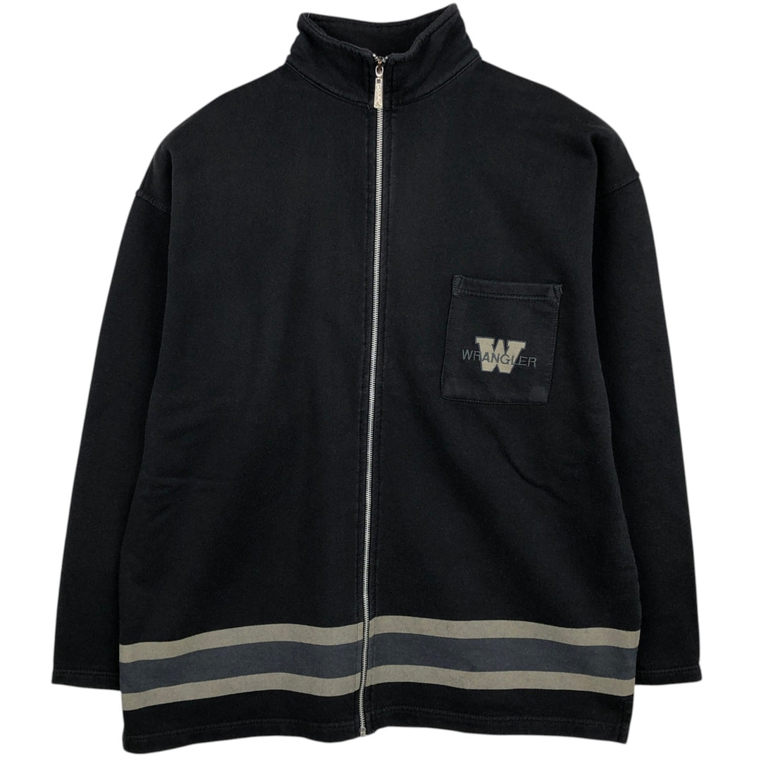 Wrangler AUTHENTIC WESTERN High-Neck Full-Zip Sweatshirt (Men's XL equivalent) cotton black type Vintage Second Hand