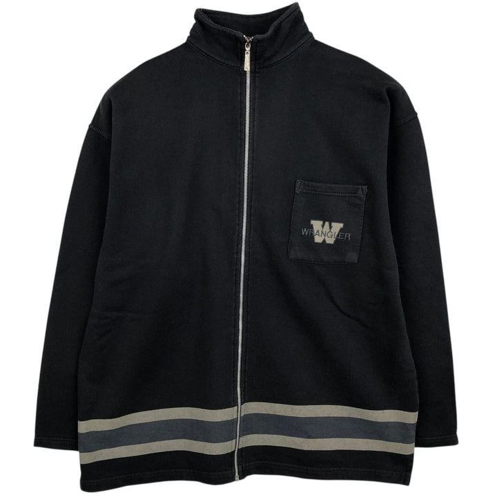 Wrangler AUTHENTIC WESTERN High-Neck Full-Zip Sweatshirt (Men's XL equivalent) cotton black type Vintage Second Hand